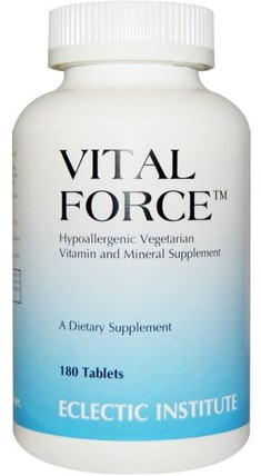 Vital Force, Vitamin and Mineral Supplement, 180 Tablets by Eclectic Institute, 維生素，多種維生素 HK 香港