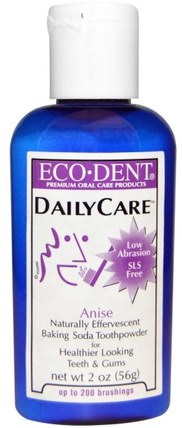 Daily Care, Baking Soda ToothPowder, Anise, 2 oz (56 g) by Eco-Dent, 洗澡，美容，牙膏 HK 香港