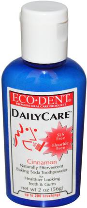 Daily Care, Baking Soda ToothPowder, Cinnamon, 2 oz (56 g) by Eco-Dent, 洗澡，美容，牙膏 HK 香港