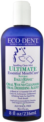 Ultimate Essential MouthCare, Natural Daily Rinse & Oral Cleanser, Alcohol Free, Sparkling Clean Mint, 8 fl oz (236 ml) by Eco-Dent, 洗澡，美容，口腔牙齒護理，漱口水 HK 香港