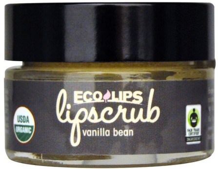 Vanilla Bean.5 oz (14.2 g) by Eco Lips Organic Lipscrub, 洗澡，美容，唇部護理 HK 香港