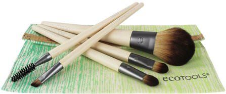 Bamboo 6 Piece Brush Set, 1 Set by EcoTools, 沐浴，美容，禮品套裝，化妝品禮品套裝，旅行樣品包 HK 香港