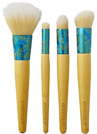 Four-Piece Beautiful Complexion Set, 4 Brushes by EcoTools, 沐浴，美容，禮品套裝，化妝品禮品套裝，化妝工具，化妝刷 HK 香港