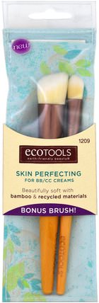 Skin Perfecting Brush for BB/CC Creams, 1 Brush + Bonus Brush by EcoTools, 洗澡，美容，化妝工具，化妝刷 HK 香港