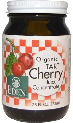 Organic Tart Cherry Juice Concentrate, 7.5 fl oz (222 ml) by Eden Foods, 補品，水果提取物，櫻桃（水果黑野），食品，咖啡茶和飲料，果汁 HK 香港