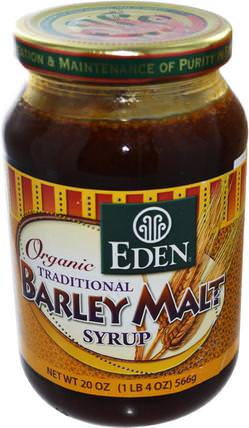 Organic Traditional Barley Malt Syrup, 20 oz (566 g) by Eden Foods, 食物，甜味劑 HK 香港