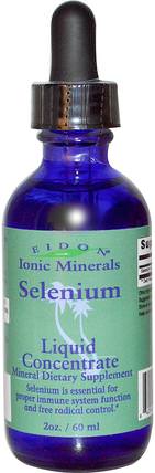 Ionic Minerals, Selenium, Liquid Concentrate, 2 oz (60 ml) by Eidon Mineral Supplements, 補充劑，抗氧化劑，硒，礦物質，液體礦物質 HK 香港