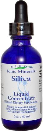 Ionic Minerals, Silica, Liquid Concentrate, 2 oz (60 ml) by Eidon Mineral Supplements, 補充劑，礦物質，二氧化矽（矽） HK 香港