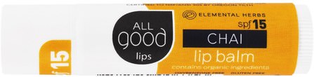 All Good Lip, Lip Balm, SPF 15, Chai, 4.25 g by All Good Products, 洗澡，美容，唇部護理，唇膏 HK 香港