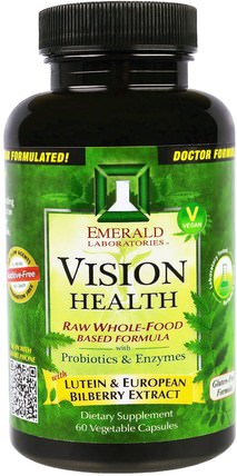 Vision Health, 60 Veggie Caps by Emerald Laboratories, 健康，眼保健，視力保健，視力 HK 香港