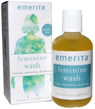 Feminine, Wash, 4 fl oz (118 ml) by Emerita, 洗澡，美女，女人 HK 香港