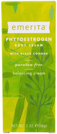 Phytoestrogen, Body Cream, 2 oz (56 g) by Emerita, 健康，女性，黃體酮霜產品 HK 香港