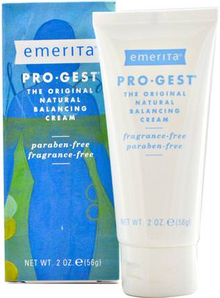 Pro-Gest, Balancing Cream, Fragrance Free, 2 oz (56 g) by Emerita, 健康，女性，黃體酮霜產品 HK 香港