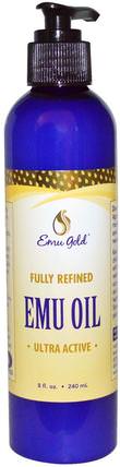 Emu Oil, Fully Refined, 8 fl oz (240 ml) by Emu Gold, 沐浴，美容，潤膚露，皮膚，鴯oil油 HK 香港