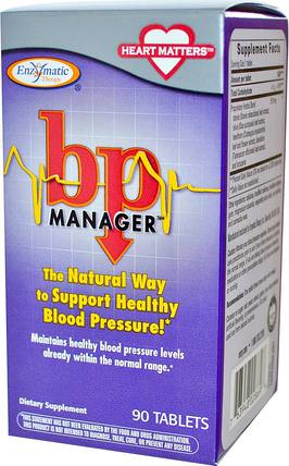 bp Manager, 90 Tablets by Enzymatic Therapy, 補品，健康 HK 香港