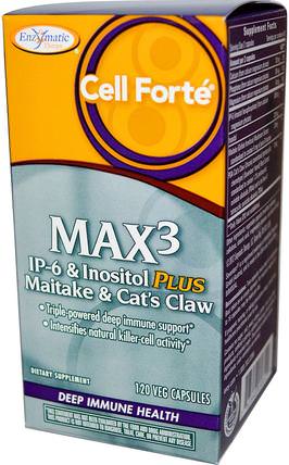 Cell Forte, Max3, 120 Veggie Caps by Enzymatic Therapy, 補充劑，藥用蘑菇 HK 香港