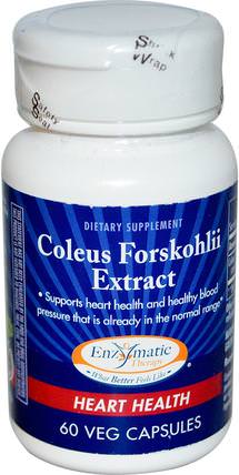 Coleus Forskohlii Extract, Heart Health, 60 Veggie Caps by Enzymatic Therapy, 健康，飲食 HK 香港