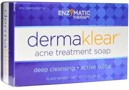 DermaKlear Acne Treatment Soap, 3 oz (85 g) by Enzymatic Therapy, 洗澡，美容，肥皂 HK 香港