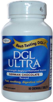 DGL Ultra, German Chocolate Flavored, 90 Chewable Tablets by Enzymatic Therapy, 補品，健康 HK 香港