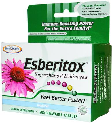 Esberitox, Supercharged Echinacea, 200 Chewable Tablets by Enzymatic Therapy, 補充劑，抗生素 HK 香港
