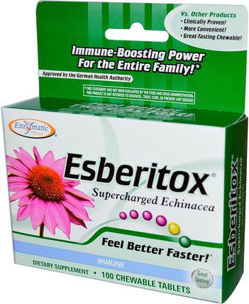 Esberitox, Supercharged Echinacea, Immune, 100 Chewable Tablets by Enzymatic Therapy, 補充劑，抗生素 HK 香港