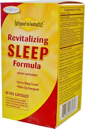 Fatigued to Fantastic!, Revitalizing Sleep Formula, 90 Veggie Caps by Enzymatic Therapy, 補充，睡覺 HK 香港