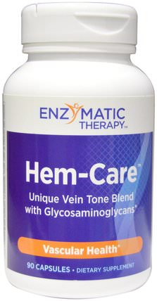 Hem-Care, 90 Capsules by Enzymatic Therapy, 健康，女性，靜脈曲張的護理 HK 香港