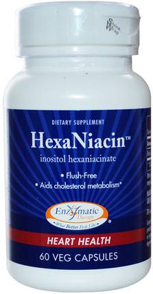 HexaNiacin, 590 mg, 60 Veggie Caps by Enzymatic Therapy, 維生素，維生素b，維生素b3，維生素b3 - 菸酸 HK 香港