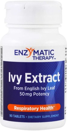 Ivy Extract, Respiratory Health, 50 mg, 90 Tablets by Enzymatic Therapy, 補品，健康 HK 香港
