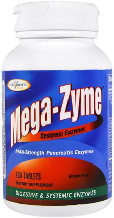 Mega-Zyme, Systemic Enzymes, 200 Tablets by Enzymatic Therapy, 補充劑，酶 HK 香港