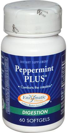 Peppermint Plus, 60 Softgels by Enzymatic Therapy, 草藥，薄荷 HK 香港
