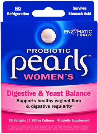 Probiotic Pearls Womens, Digestive & Yeast Balance, 30 Softgels by Enzymatic Therapy, 補充劑，益生菌 HK 香港