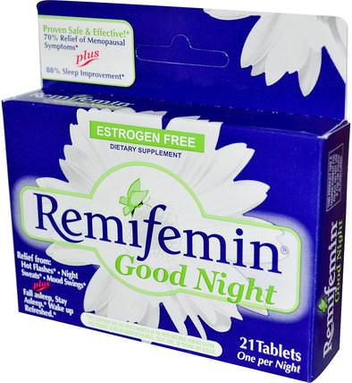 Remifemin, Good Night, 21 Tablets by Enzymatic Therapy, 補品，健康，女性 HK 香港