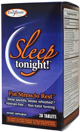 Sleep Tonight!, 28 Tablets by Enzymatic Therapy, 補充，睡覺 HK 香港