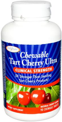 Tart Cherry Ultra Chewable, Natural Cherry Flavor, 90 Chewable Tablets by Enzymatic Therapy, 補品，水果提取物，櫻桃（水果黑野） HK 香港