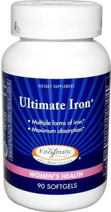 Ultimate Iron, Womens Health, 90 Softgels by Enzymatic Therapy, 補品，礦物質，鐵 HK 香港