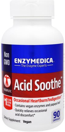 Acid Soothe, 90 Capsules by Enzymedica, 胃灼熱，健康，消化，胃 HK 香港
