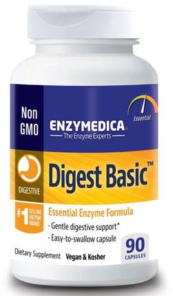 Digest Basic, Essential Enzyme Formula, 90 Capsules by Enzymedica, 補充劑，消化酶 HK 香港