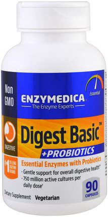 Digest Basic + Probiotics, 90 Capsules by Enzymedica, 補充劑，益生菌 HK 香港