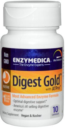 Digest Gold with ATPro, 10 Capsules by Enzymedica, 補充劑，消化酶 HK 香港