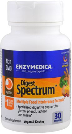 Digest Spectrum, 30 Capsules by Enzymedica, 補充劑，酶 HK 香港