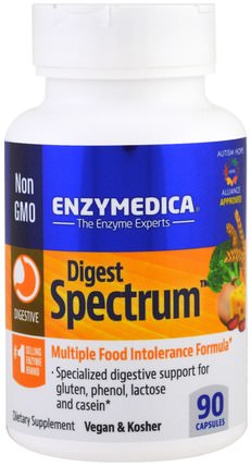 Digest Spectrum, 90 Capsules by Enzymedica, 補充劑，消化酶 HK 香港