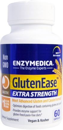 GlutenEase, Extra Strength, 60 Capsules by Enzymedica, 補充劑，消化酶 HK 香港