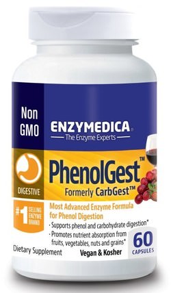 PhenolGest, 60 Capsules by Enzymedica, 補充劑，消化酶 HK 香港