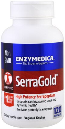 SerraGold, 120 Capsules by Enzymedica, 補充劑，酶 HK 香港
