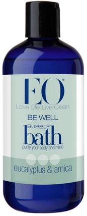 Be Well, Bubble Bath, Eucalyptus & Arnica, 12 fl oz (355 ml) by EO Products, 草藥，山金車蒙大拿，浴，泡泡浴 HK 香港