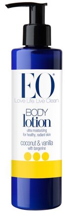Body Lotion, Coconut & Vanilla with Tangerine, 8 fl oz (236 ml) by EO Products, 洗澡，美容，潤膚露 HK 香港
