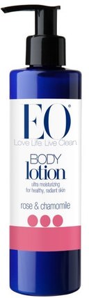 Body Lotion, Rose & Chamomile, 8 fl oz (236 ml) by EO Products, 洗澡，美容，潤膚露 HK 香港