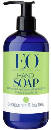 Hand Soap, Peppermint & Tea Tree, 12 fl oz (355 ml) by EO Products, 洗澡，美容，肥皂 HK 香港