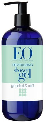 Revitalizing Shower Gel, Grapefruit & Mint, 16 fl oz (473 ml) by EO Products, 洗澡，美容，沐浴露 HK 香港